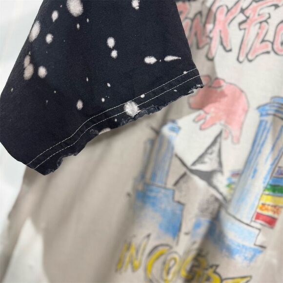 Pink Floyd In Concert Band Tee Distressed Bleached Vintage Style Grunge Y2K L - Picture 7 of 13